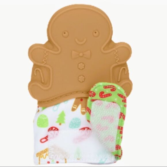 Nwt NIB NUBY GINGERBREAD TEETHING MITTEN - Picture 2 of 7